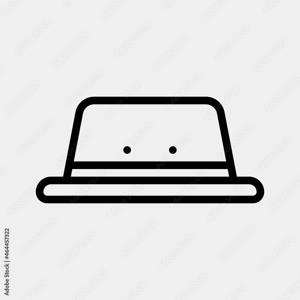 Hat icon vector illustration in line style about summer, use for website mobile app presentation Hat icon vector illustration in line style about summer, use for website mobile app presentation