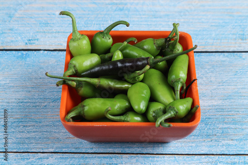 spicy green chilly in a squire bowl