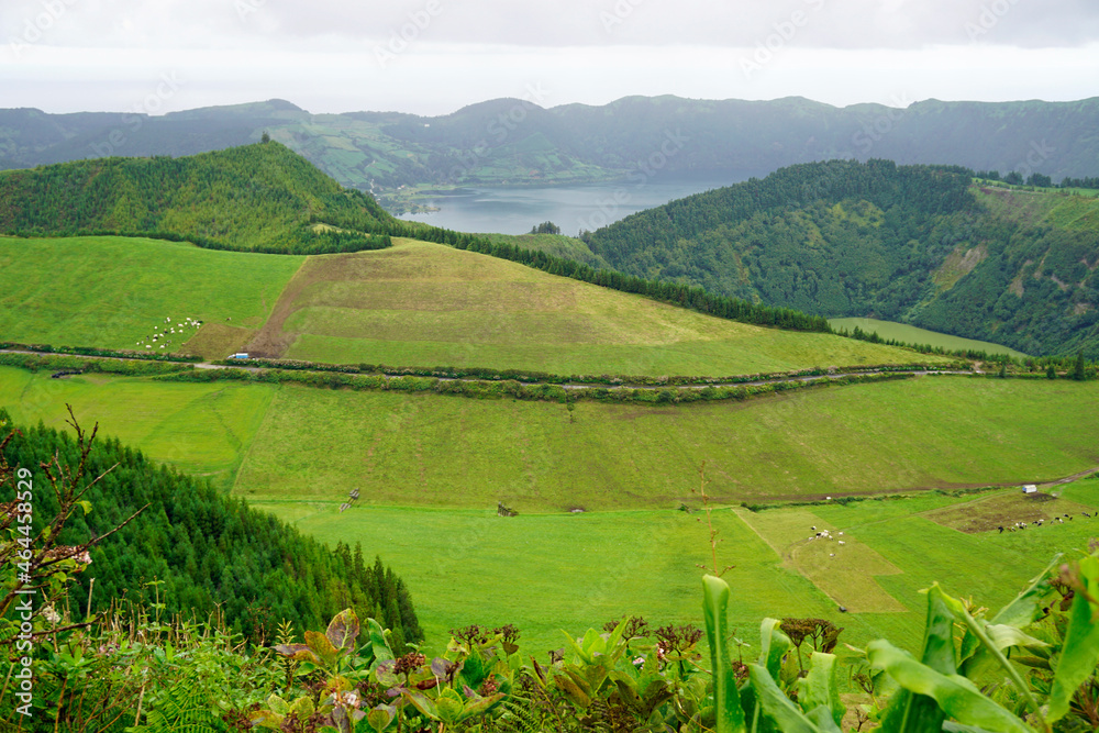 lake cidades viewpoint on the azores island