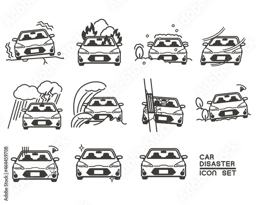 車の災害や事故のベクターイラスト素材／危険／修理