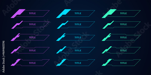 Call outs titles. Call out bar labels, information call box bars and modern digital info. Tech digital info boxes templates. Futuristic set advertising communication. Vector illustration