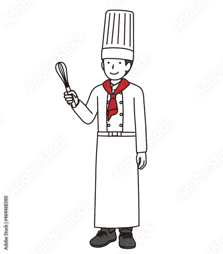 Illustration of a male pastry chef