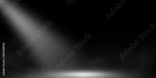 Dark black room with reflection of neon lights. Torch. Abstract light in dark empty street with smoke and smog. Dark background of empty street. night view night city