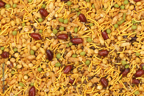 Indian Delicious And Crunchy Mix Namkeen Food Also Know As Mixture, Chivda, Farsan, Namkin, Nimco or Nimko Made of Gram Flour And Mixed With Dry Fruits