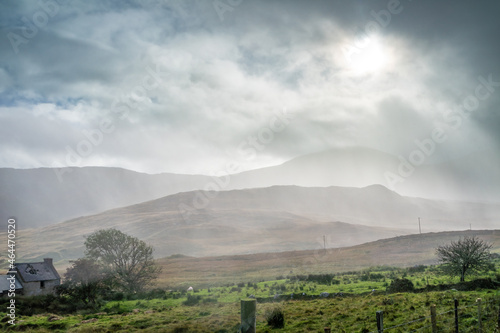 Rain coming in at the Bluestack Mountains between Glenties and Ballybofey in County Donegal - Ireland photo