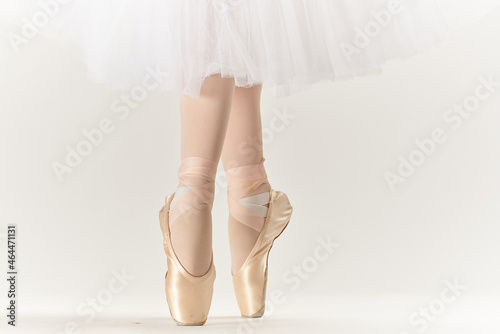 ballet shoes dance performed classical style light background
