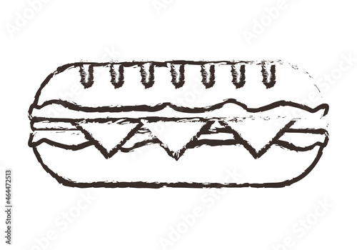 Icono negro de bocadillo en fondo blanco.