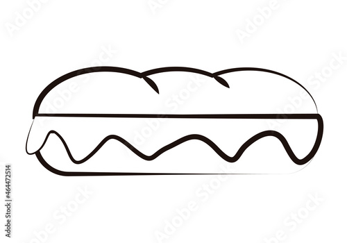 Icono negro de bocadillo en fondo blanco.