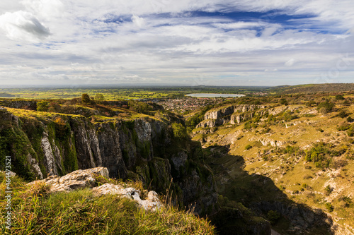 Magnificent views from the top of Cheddar Gorge in Somerset south west England