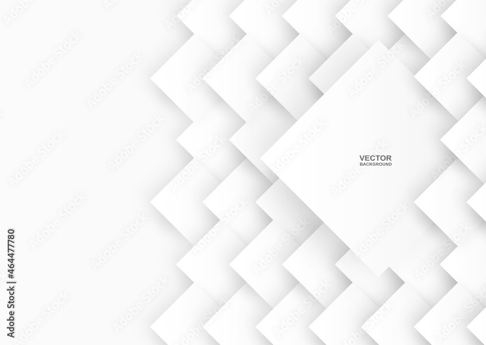 Obraz premium Abstract .Geometric square paper white background ,light and shadow. Vector.
