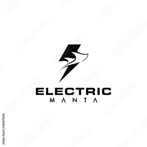 Stingray logo character design template, electric manta logo design