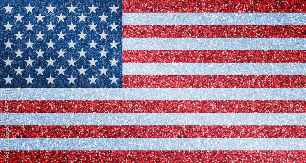 Fototapeta premium Vector glittering flag USA design