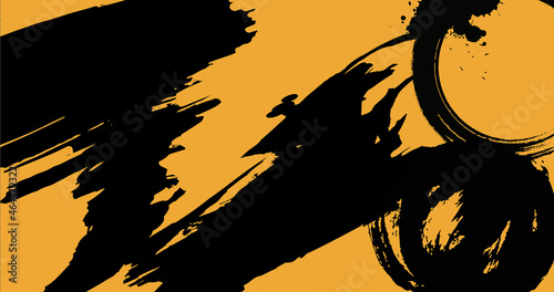 Abstract background wallpaper ink brush artwork _Zen Orange	
