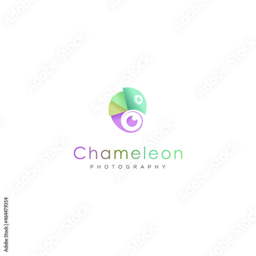 colorful chameleon logo design vector