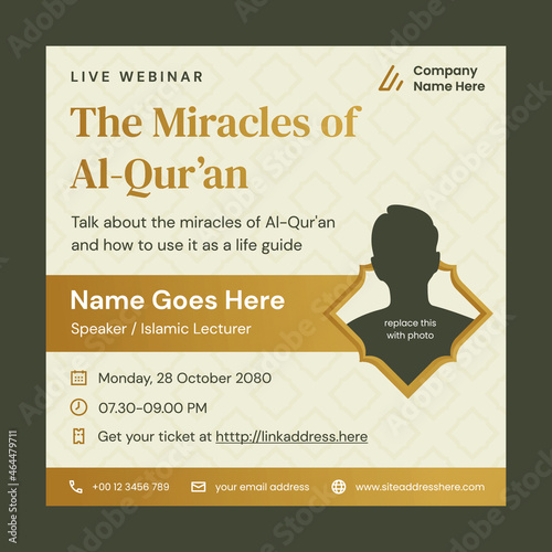 Islamic Webinar Template Vector