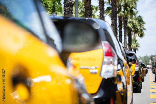 Group of taxi cabs in Barcelona