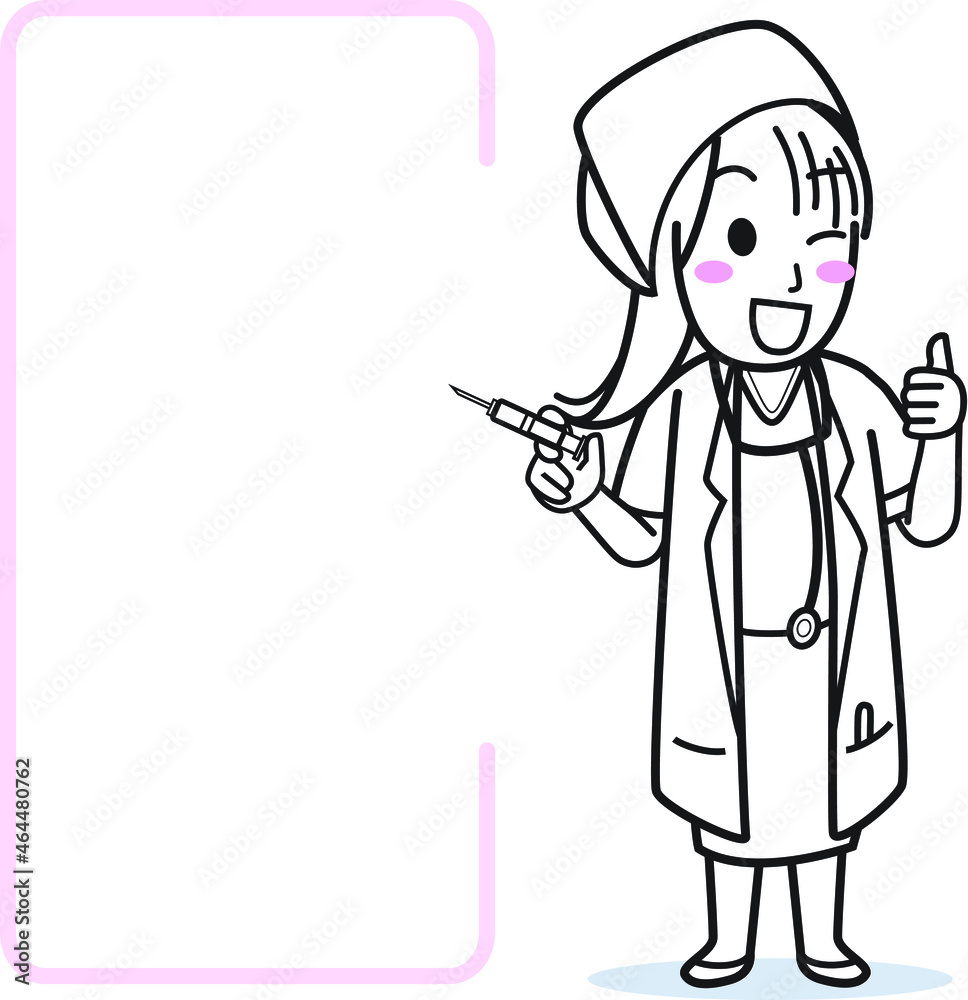 female doctor holding a syringe for healthy on isolate white background female doctor holding a syringe for healthy on isolate white background