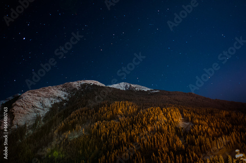 Starry sky over the Mayrhofen ski resort