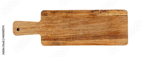 Wooden cutting board on a white background