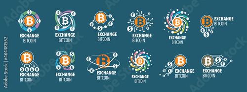 Vector logo of cryptocurrency. Exchange bitcoin for money