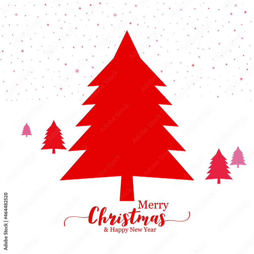 Fototapeta premium Christmas poster, social media post, Red and white themed minimalistic background 