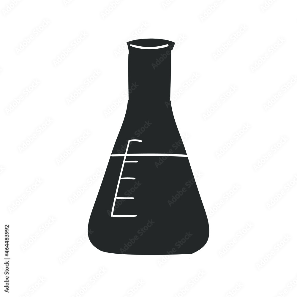 Flask Lab Icon Silhouette Illustration. Science Glass Research Vector Graphic Pictogram Symbol Clip Art. Doodle Sketch Black Sign. Flask Lab Icon Silhouette Illustration. Science Glass Research Vector Graphic Pictogram Symbol Clip Art. Doodle Sketch Black Sign.