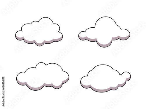 set of clouds, simple cloud illustration design, cloud in the sky design