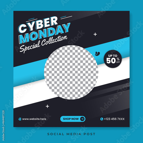Cyber monday special collection sale social media post template