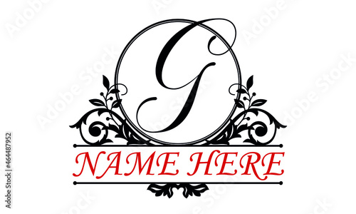 G Alphabet round letter frame abstract monogram vector logo template