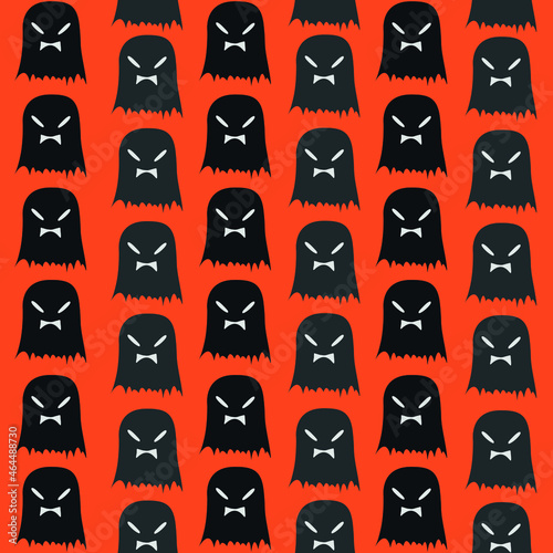 Halloween pattern depicting an angry ghost