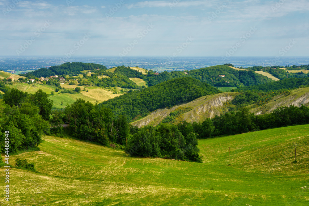 Fototapeta premium Rural landscape near San Polo and Canossa, Emilia-Romagna