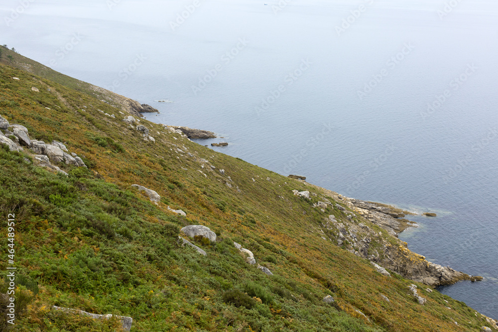 Landscape of rocks and sea in Fisterra, Galicia, Spain