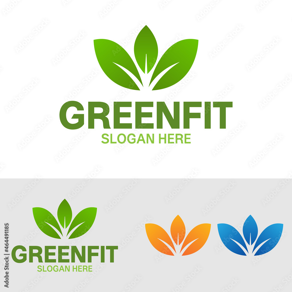 Greenfit nature logo, eco logo design Greenfit nature logo, eco logo design