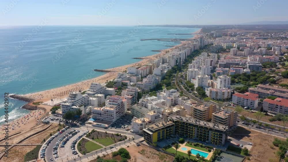 Drone footage, shooting the tourist town of Quareira, on the shores of