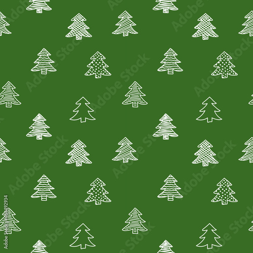 Christmas tree seamless pattern for wrapping paper