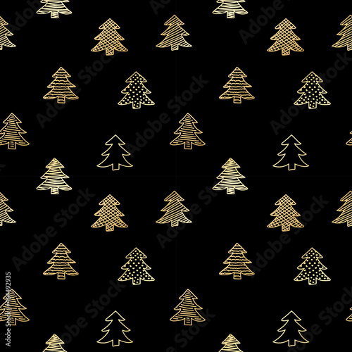 Christmas tree infinite pattern for wrapping paper