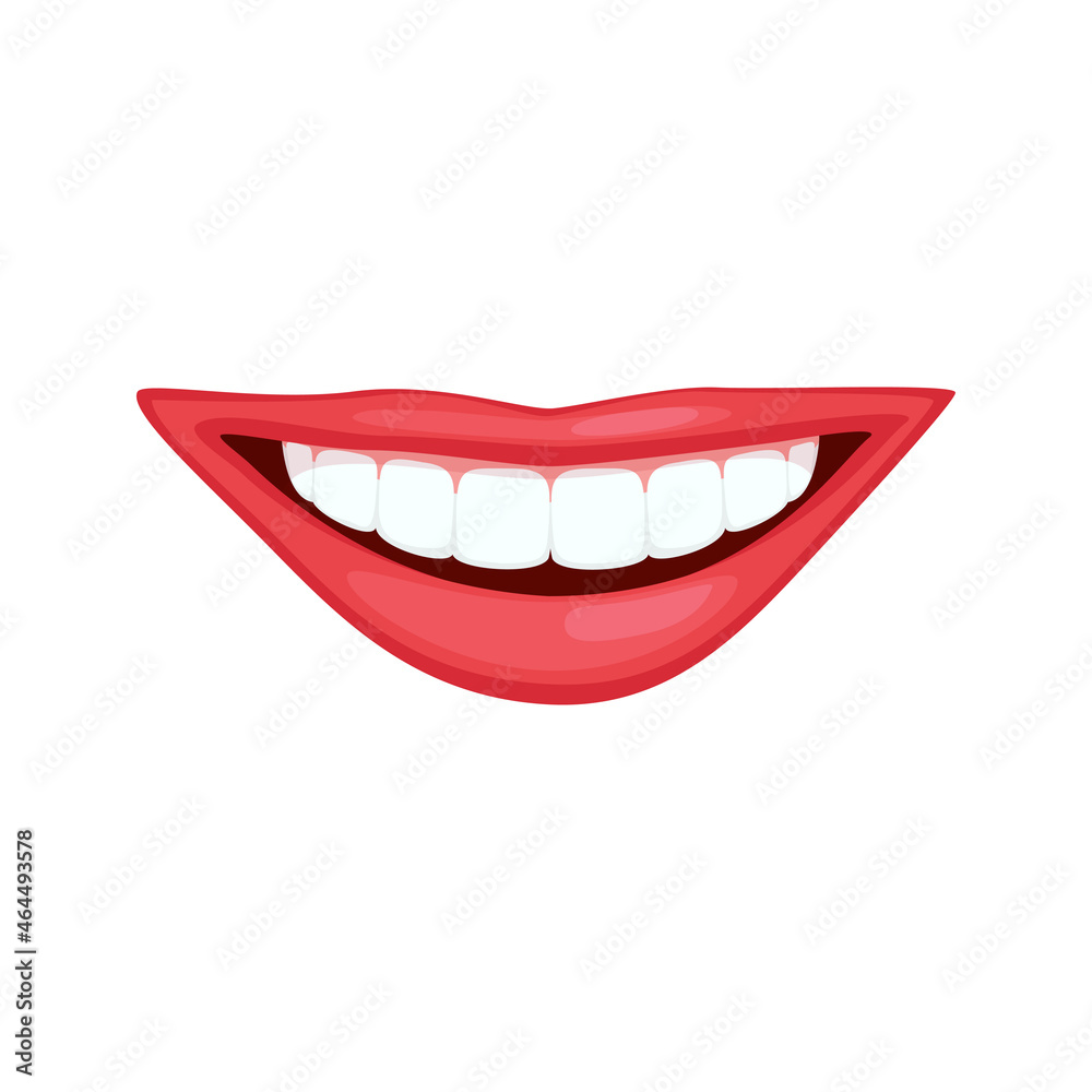 Happy smile, smiling mouth with white teeth. Healthy dental, beauty and care smile realistic Happy smile, smiling mouth with white teeth. Healthy dental, beauty and care smile realistic