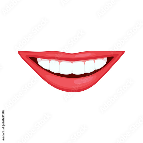 Happy smile, smiling mouth with white teeth. Healthy dental, beauty and care smile realistic