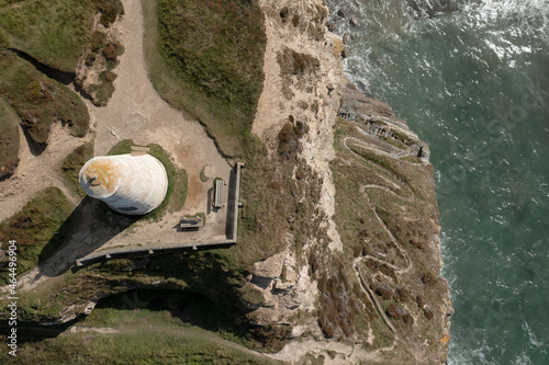 Aerial image of the 'Pepperpot' at Portreath, Cornwall, UK photo