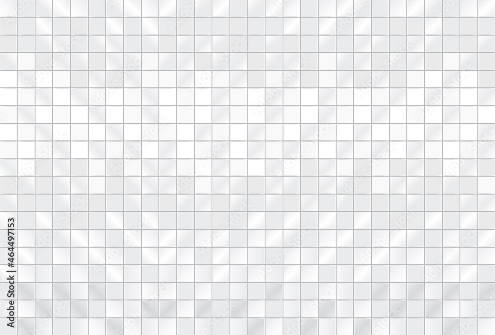 White squared mosaic seamless pattern. Square tiles seamless pattern. Mirror mosaic modern texture background. White ceramic tile background. Geometric template. Vector illustration EPS10. White squared mosaic seamless pattern. Square tiles seamless pattern. Mirror mosaic modern texture background. White ceramic tile background. Geometric template. Vector illustration EPS10.