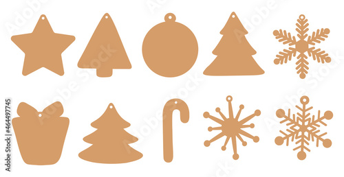 Set Christmas gift tags vector illustration