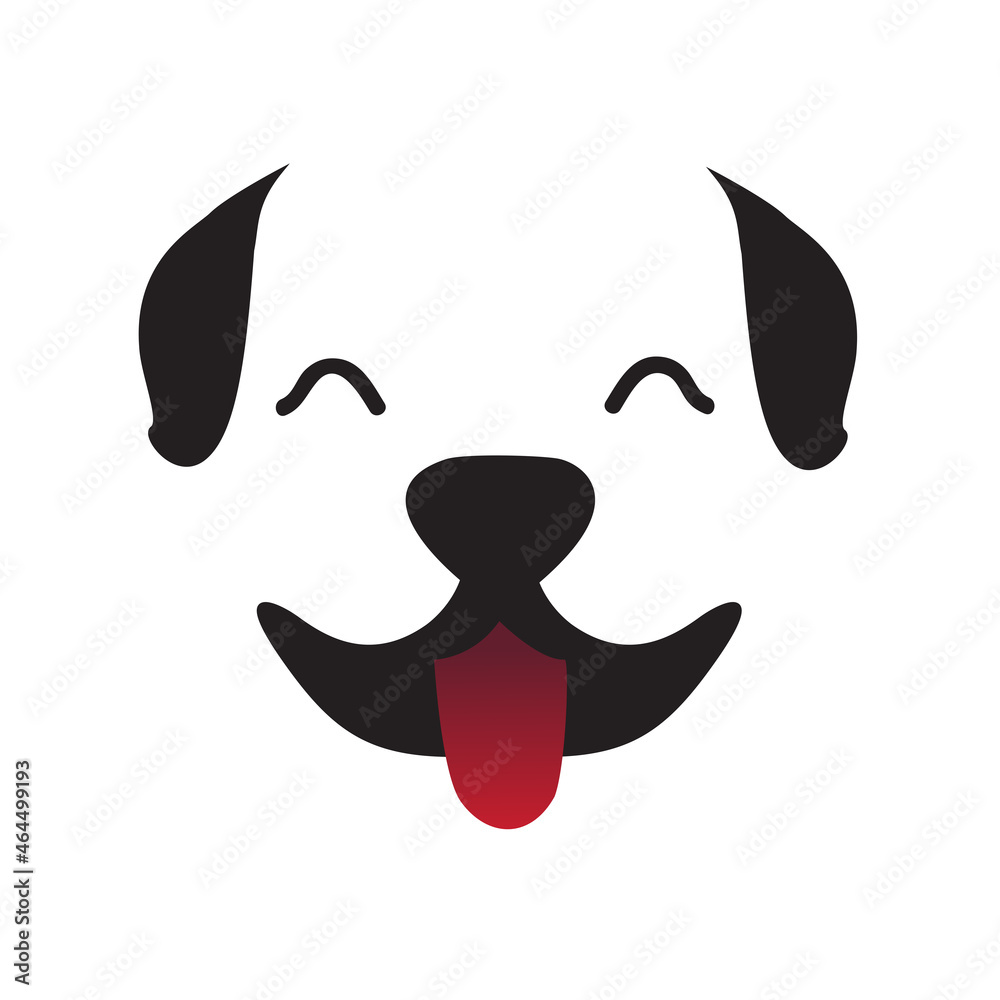 Dog face logo isolated on white background. Funny dog face logo for web site, icon, app, poster, placard and wallpaper. Dog face icon, vector illustration Dog face logo isolated on white background. Funny dog face logo for web site, icon, app, poster, placard and wallpaper. Dog face icon, vector illustration