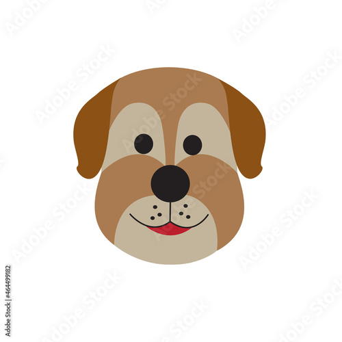 Dog face logo isolated on white background. Funny dog face logo for web site, icon, app, poster, placard and wallpaper. Dog face icon, vector illustration © Marinko