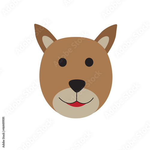 Dog face logo isolated on white background. Funny dog face logo for web site  icon  app  poster  placard and wallpaper. Dog face icon  vector illustration