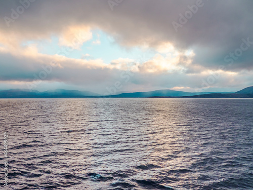 Cloudy sky after sea storm. Marine background