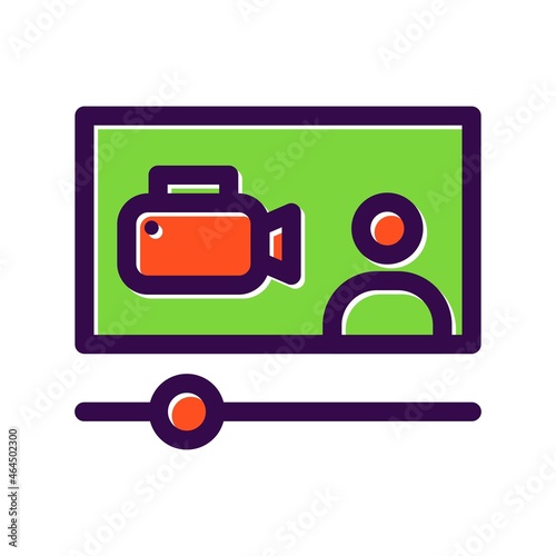 Video Conference Filled Vector Icon Design