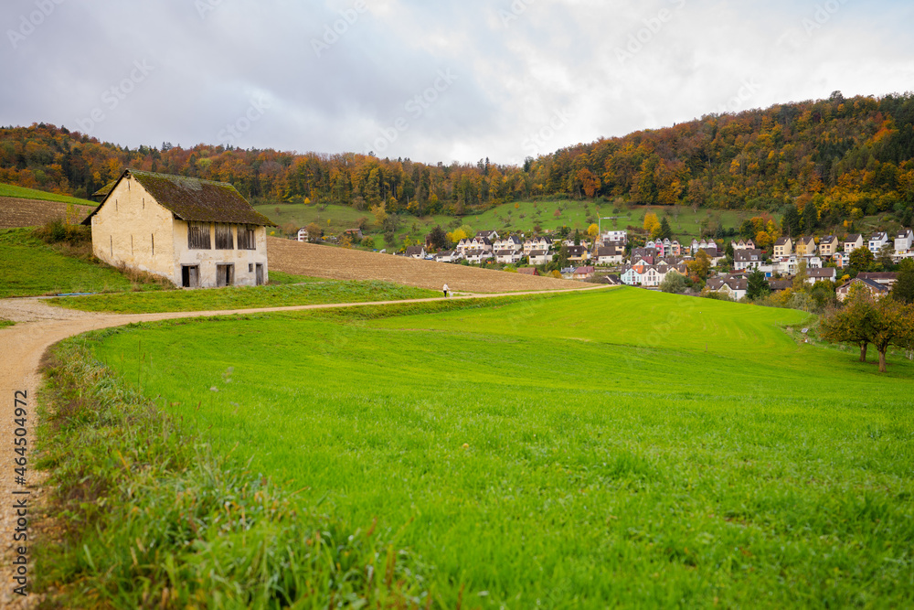 landscape in autumn in Switzerland