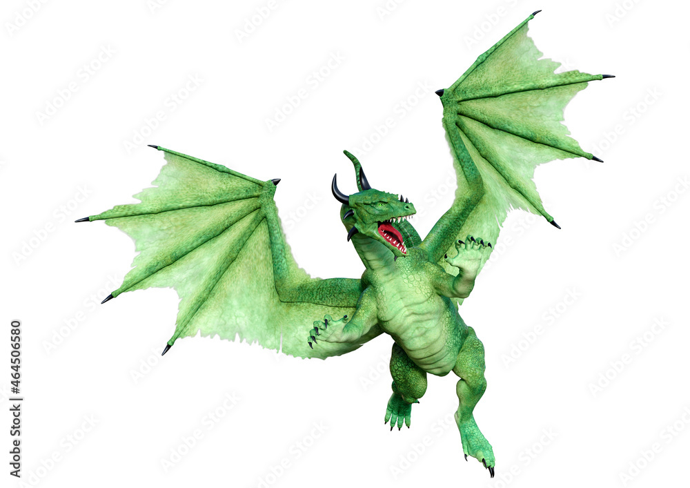 Obraz premium 3D Rendering Fairy Tale Dragon on White