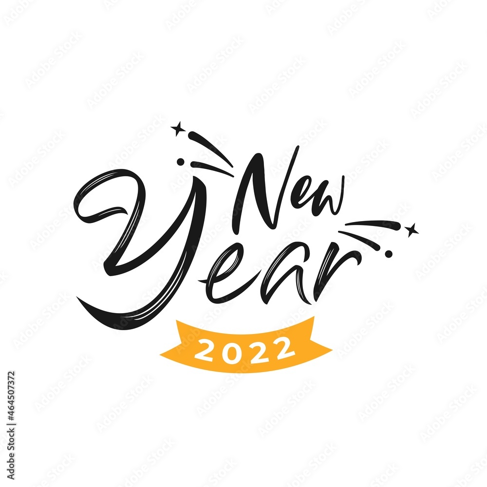 Obraz premium Happy New Year 2022 Lettering