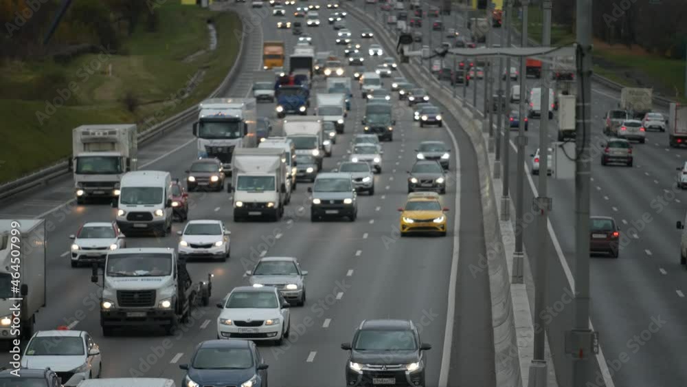 Road security camera for speed pacification installed on the expressway. Cloudy day Road security camera for speed pacification installed on the expressway. Cloudy day